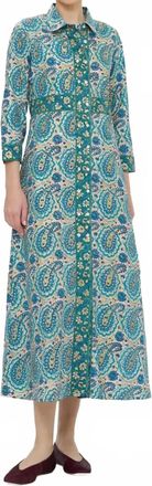 Oliphant Shirt Maxi Dress In Izmir Teal