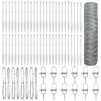Berkfield Home Hexagon Fence 1x100 m Galvanised Steel in Silver
