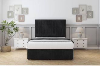 Comfort Beds Tokyo Naples Ottoman Bed Base-54 Floor Standing Headboard in Black | Size: King