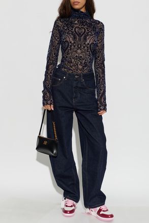 Off-white Transparent Top, Womens, Navy Blue