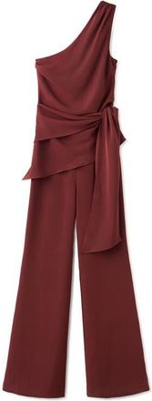 Mango Sleeveless Asymmetric Jumpsuit in Maroon at Nordstrom, Size X-Small