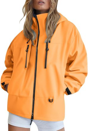 Generic Lightweight Waterproof Jackets Women, Womens Waterproof Jackets Ladies Lightweight Windproof Packable Rain Jacket Raincoat Outdoor Windproof Running G