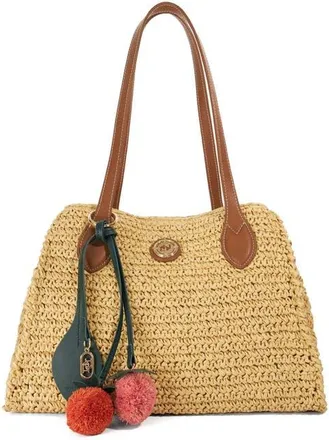 Dune London Devotedly Raffia Satchel in Natural at Nordstrom