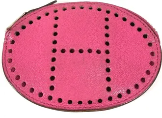 Herm&egrave;s Pink Chevre Leather Coin Purse/Coin Case (Pre-Owned)