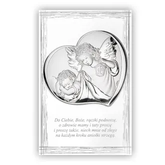 OEM Imagen Plateada De Un &Aacute;ngel Enmarcada Con Una Oraci&oacute;n: a Ti, Dios, Elevo Mis Manos.... Rect&aacute;ngulo 766 9 X 13,5 Cm
