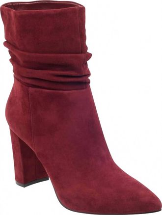 Marc Fisher Women Unana Suede Leather Ankle Booties In Red
