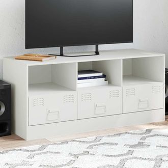 vidaXL Vidaxl - Mueble Para Tv De Acero Blanco 99x39x44 Cm