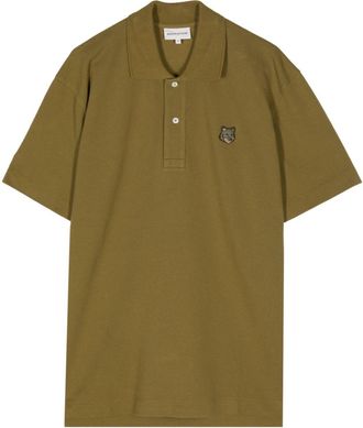 Maison Kitsun&eacute; logo-appliqu&eacute; cotton polo shirt - men - Cotton - M - Brown