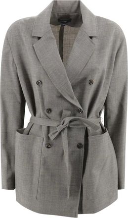 SOEUR Belted Coats, female, Gray, 2XS, Brown Jacket for Women