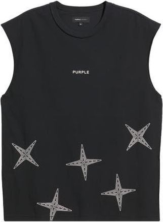 Purple Textured Cotton Jersey Tank in Black at Nordstrom Rack, Size Xx-Large