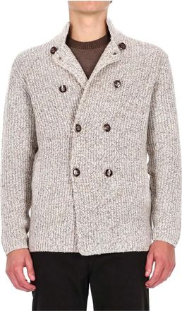 Brunello Cucinelli Een-en-een-halfrijige Cardigan - Heren - Vesten - Grijs - L - Wol - Truien & Vesten