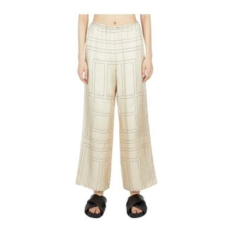 Toteme Dames, Broeken, Beige, Maat: 2XS Zijde