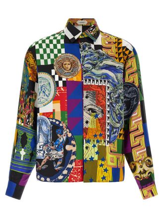 Versace Multicolor Regular Printed Shirt
