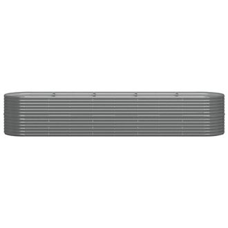 Berkfield Home Garden Raised Bed Powder-coated Steel 368x80x68 cm Grey | Size: 368 x 80 x 68 cm
