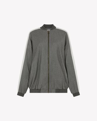 Serena Bute Cashmere Blend Bomber Jacket - Dark Grey