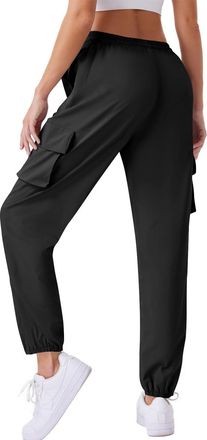Generic Cargo Trousers Women UK Ladies Joggers Elasticated Waist Trousers with Pockets Quick Drying Sweatpants Work Jogging Bottoms Gym Running Pants Outdoor 