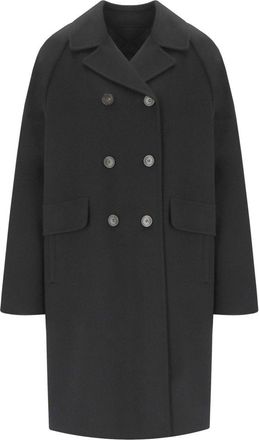 Max Mara Zolfo Black Double-Breasted Coat