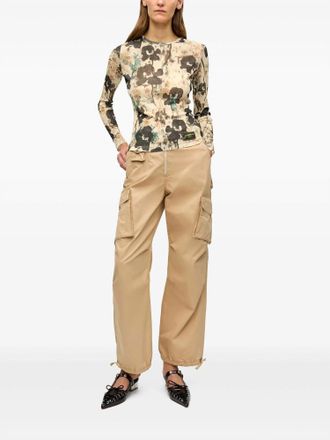 Ganni Cotton Twill Pants In Cartouche