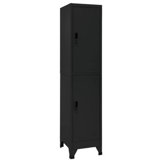 vidaXL Vidaxl - Taquilla De Acero Negro 38x45x180 Cm