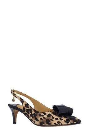 J. Rene&eacute; Delara Pointed Toe Slingback Pump in Brown/Black at Nordstrom, Size 10.5