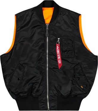 Alpha Industries Jassen, Heren, Zwart, L, Klassieke Ma-1 Stijl Vest in Zwart