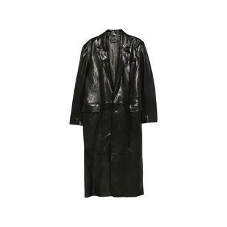 Ann Demeulemeester Heren, Mantels, Zwart, Maat: M Katoen