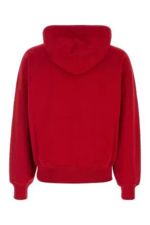 Ami Logo-Embroidered Hoodie - Red