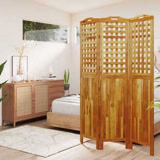 vidaXL Biombo De 3 Paneles De Madera Maciza De Acacia 121,5x2x180 Cm Vidaxl