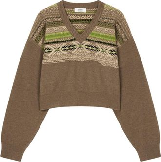 STUDIO TOMBOY fair isle intarsia knit sweater - Brown