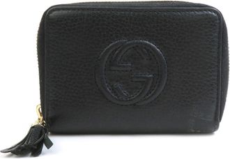 Gucci Black Leather Coin Purse/Coin Case (Pre-Owned)
