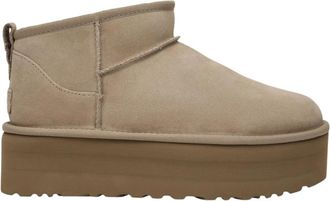 UGG Classic Ultra Mini Platform - Dames - Winterlaarzen - Beige - 41 EU - Wol - Schoenen