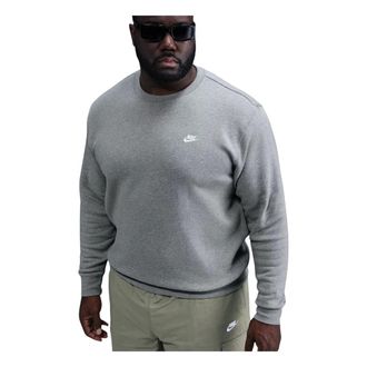 Nike Club Mens Fleece Crew Ribbed Sweatshirt - Heren - Sport - Grijs - Maat: M Fleece