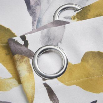 Alan Symonds Alan Symonds - Giverny Floral Blackout Curtains Ochre 90x108 Thermal Eyelet Header - Ochre