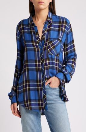 Rails Hunter Plaid Button-Up Shirt in Sapphire Indigo at Nordstrom, Size Xx-Small
