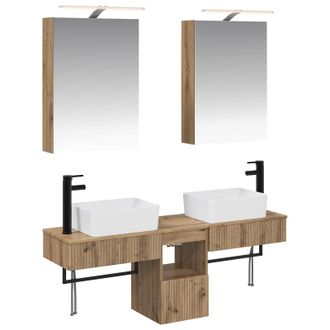 vidaXL Juego De Muebles De Ba&ntilde;o 5 Pcs Roble Artesanal Vidaxl