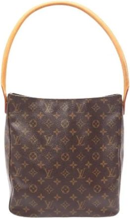 Louis Vuitton Pre-owned Looping GM Monogram Schoudertas - Dames - Vintage Schoudertas - Bruin - ONE Size - Leer - Vintage