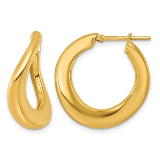 Diamond2Deal 14K Yellow Gold Twisted Fancy Hoop Earrings