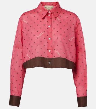 Valentino Cropped printed cotton shirt