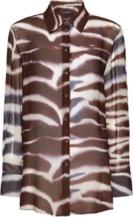 Elena Miro Dames, Blouses & Shirts, Bruin, Maat: 7XL Viscose