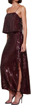 Bishop + Young Sublime Slip Sequin Skirt In Scarlet