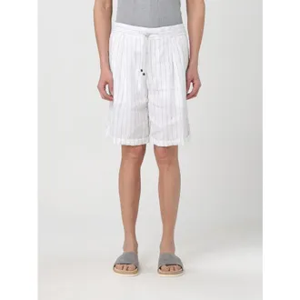 Brunello Cucinelli White Linen Striped Tailored Shorts, Brand Size 54 (US Size 38)