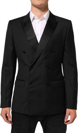 Dolce & Gabbana Mens Black Martini Double-Breasted Suit Blazer Pl+se+wv