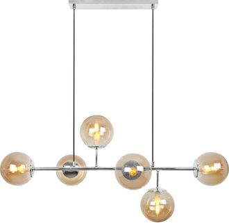 OEM L&aacute;mpara De Techo Siena Cromada 6 Platos Miel E14 Brazos Largos