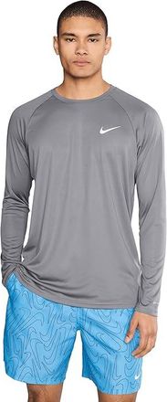 Nike Essential Long Sleeve Hydroguard Mens Swimwear Cool Grey : 2XL, Polyester