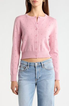ASTR the Label Denise Button Front Cardigan in Pink at Nordstrom, Size X-Small