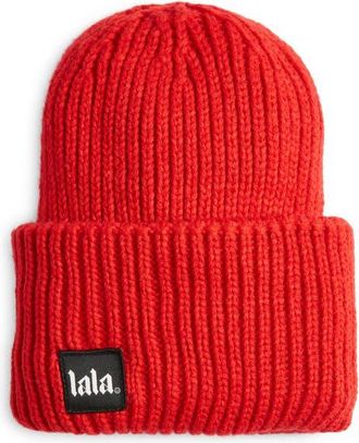 Dressed in Lala Grunge Chic Beanie in Cherry Red at Nordstrom