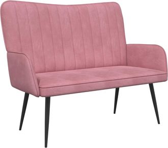vidaXL Sof&aacute; De 2 Plazas Rosa 115 X 61 X 87 Cm Terciopelo Vidaxl
