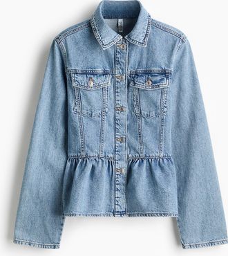 H&M Jeansjacke mit Peplum - Blue