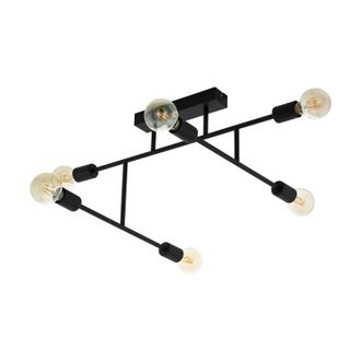 Loops Pendant Ceiling Light Colour Black Chrome Criss Cross Design Bulb E27 6x40W