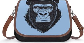 Generic Gorillas with Hat Womens Crossbody Bag Fashion Shoulder Handbags Message Tote Bag with Adjustable Strap